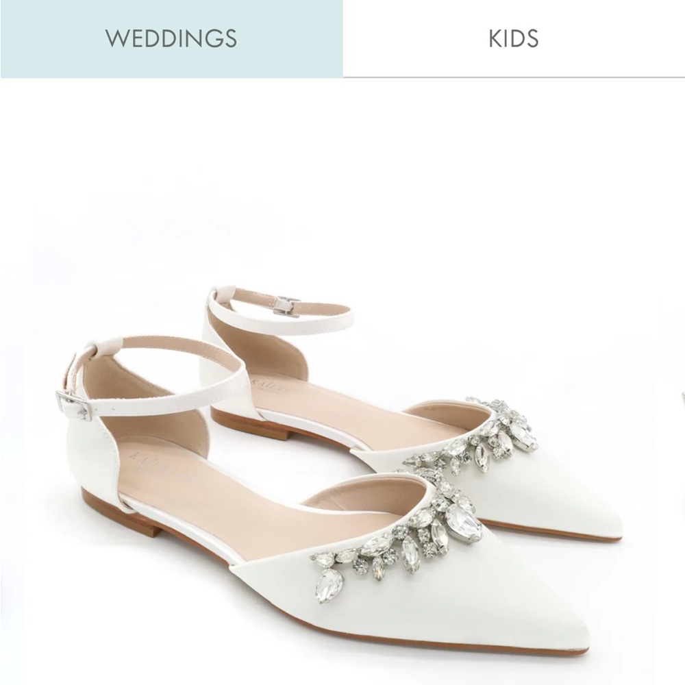 Elegant White Flats with Crystal Embellishments